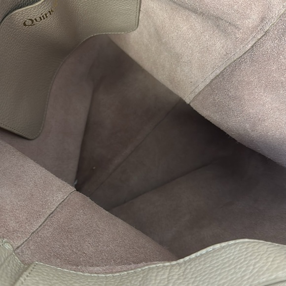 Quince taupe Italian tall cow leather tote bag - Picture 11 of 16